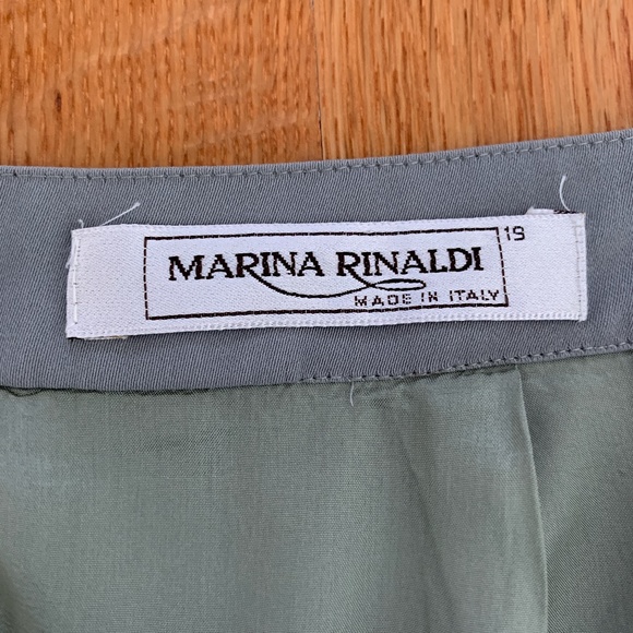 VINTAGE Marina Rinaldi Sage Green Skirt Sz 10 - Picture 6 of 6